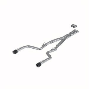 T304 Stainless Steel 2.5  Cat Back Dual Rear Exit with Carbon Fiber Tips