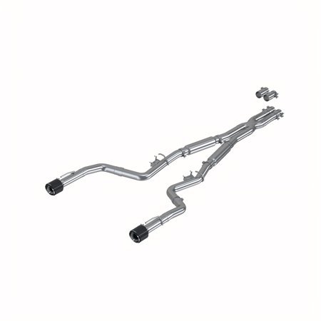 T304 Stainless Steel 2.5  Cat Back Dual Rear Exit with Carbon Fiber Tips