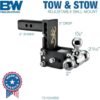 B&W | TS10048BB | Tow & Stow 3-Ball Adjustable Hitch | 5” Drop