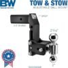 B&W | TS20066BMP | Tow & Stow 2-Ball Adjustable Hitch | 7” Drop