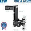 B&W | TS20043B | Tow & Stow Adjustable 2-Ball Hitch | 8½” Drop