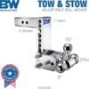 B&W | TS10049C | Tow & Stow 3-Ball Chrome Hitch | 7” Drop