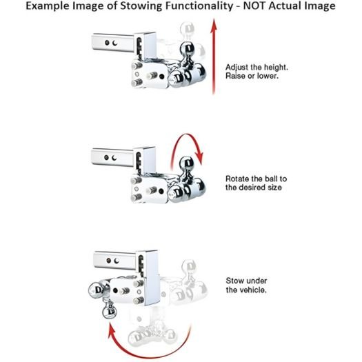 B&W | TS10033C | Tow & Stow 2-Ball Adjustable Chrome Hitch | 3” Drop