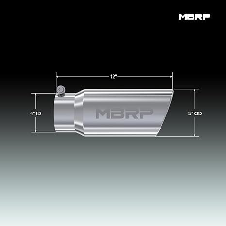 MBRP 5" Angled Rolled-End Exhaust Tip (T5051) – T304 Stainless Steel