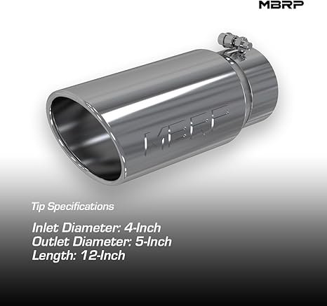 MBRP 5" Angled Rolled-End Exhaust Tip (T5051) – T304 Stainless Steel