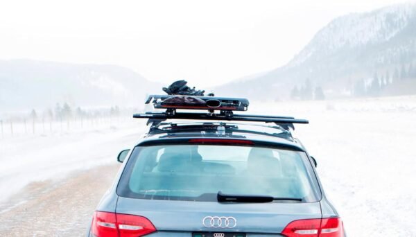 Kuat Grip 4 Ski & Snowboard Rack – Gray with Orange Anodize | Slide-Out, Locking, Universal Rooftop Carrier