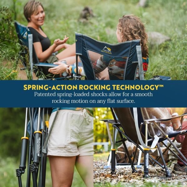 GCI Outdoor Comfort Pro Rocker – Collapsible Camping Rocking Chair (Indigo Blue)