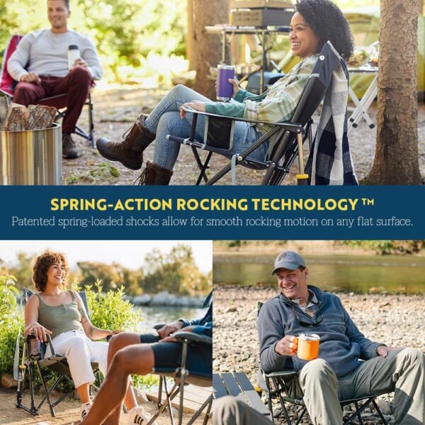 GCI Outdoor Kickback Rocker – Outdoor Rocking Chair with Beverage Holder