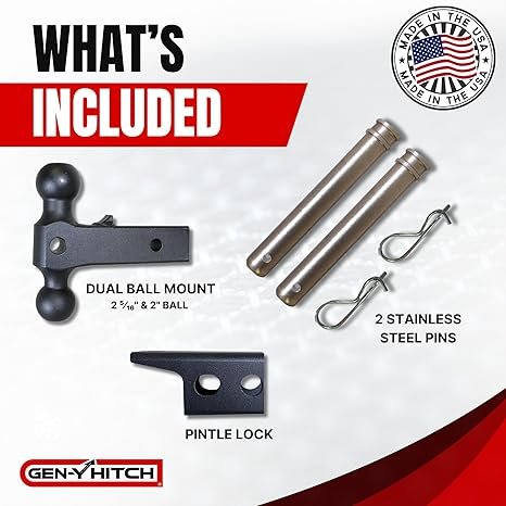 GEN-Y | GH-623 | 6″ Adjustable Hitch (Mega-Duty) – 2.5″ Receiver | 21,000 lb Capacity
