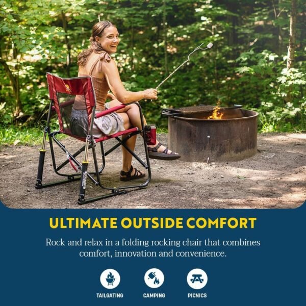 GCI Outdoor | GCI Freestyle Mesh Rocking Chair – Black | Portable Outdoor Rocking Comfort