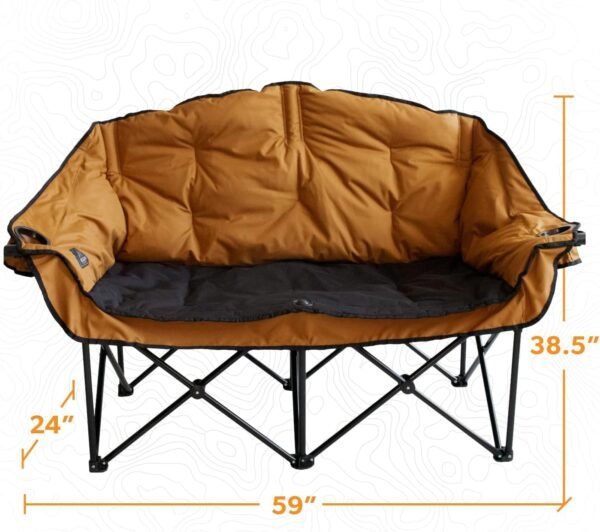 Kuma Outdoor Gear Bear Buddy Double Camping Chair with Carry Bag – Sierra/Black