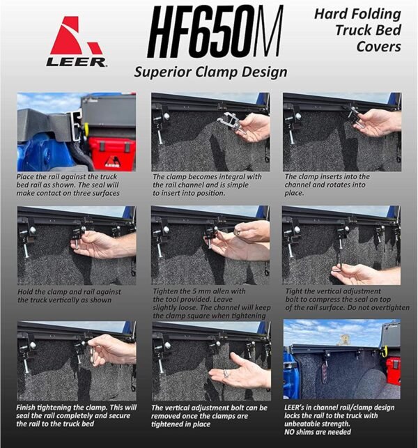 LEER | 650300 | HF650M Quad-Folding Truck Bed Tonneau Cover (Black)