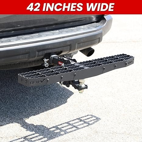 GEN-Y | GH-102622 | Extra-Wide Heavy-Duty Hitch Step with Serrated Boot Scraper – 600 lb Capacity