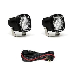 Baja Designs S1 LED Auxiliary Light Pods – Wide Cornering (Clear Lens, Pair + Wiring Harness)
