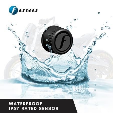 FOBO Black Bike 2 TPMS Bluetooth Tire Pressure Monitor System Motorcycle