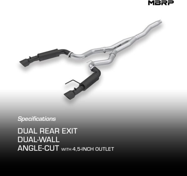 MBRP S7275BLK Cat-Back Exhaust Black Coated Steel Performance Bolt-On