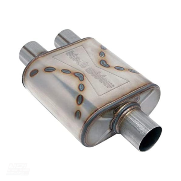Black Widow Race Venom Muffler 3" In 2.5" Out Stainless Steel Single/Dual