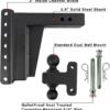 BulletProof 2.5" Adjustable Extreme Duty Hitch 36,000lb 8" Drop/Rise Dual Ball