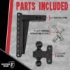 BulletProof Hitches 2.5" Adjustable Heavy Duty Trailer Hitch – 22,000 lb Rating, 14" Drop/Rise, Dual Ball Mount