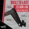 BulletProof Hitches 3.0" Adjustable Heavy Duty Trailer Hitch – 22,000 lb Rating, 14" Drop/Rise, Dual Ball Mount
