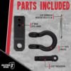 BulletProof Hitches 3.0" Extreme Duty Receiver Shackle – 36,000 lb Rating with D-Ring/Clevis, Solid Steel