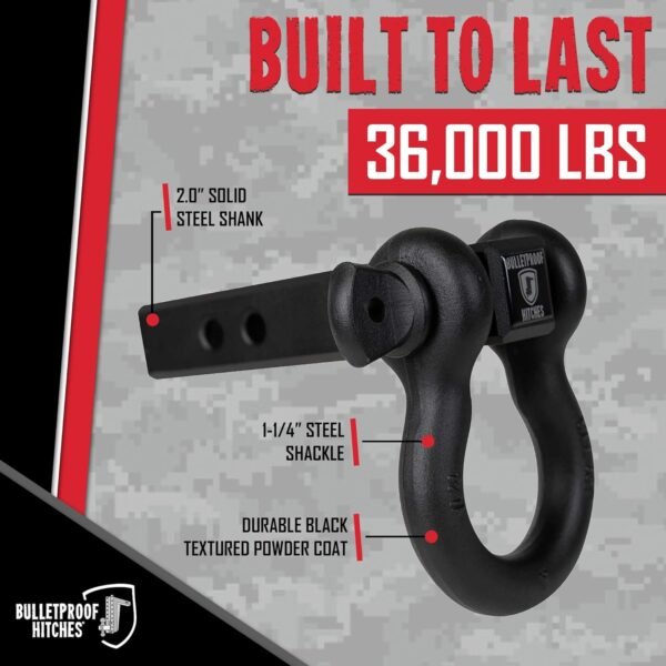 BulletProof Hitches 2.0" Extreme Duty Receiver Shackle – 36,000 lb Capacity
