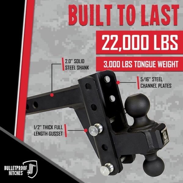 BulletProof Hitches 2.0" Adjustable Heavy Duty Trailer Hitch