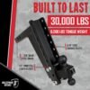 BulletProof Hitches 2.0" Adjustable Extreme Duty Trailer Hitch – 30,000 lb Rating, 12" Drop/Rise, Dual Ball Mount