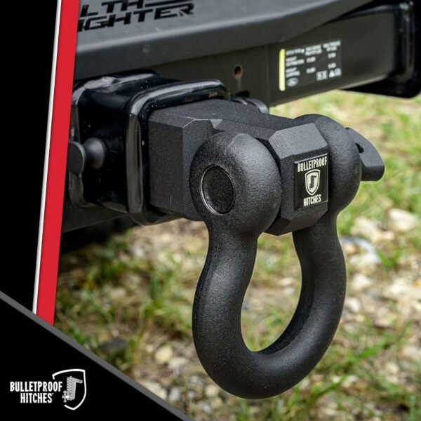 BulletProof Hitches 3.0" Extreme Duty Receiver Shackle – 36,000 lb Rating with D-Ring/Clevis, Solid Steel