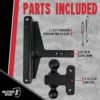 BulletProof 2.0" Extreme Duty Adjustable Offset Trailer Hitch – 30,000 lb Dual Ball, 4" & 6" Drop/Rise