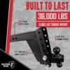 BulletProof 2.5" Adjustable Extreme Duty Hitch 36,000lb 8" Drop/Rise Dual Ball