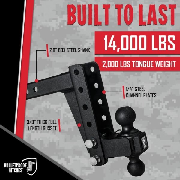 BulletProof Hitches 2.0" Adjustable Medium Duty Trailer Hitch