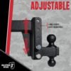 BulletProof 2.5" Adjustable Trailer Hitch 14,000lb 4" Drop/Rise Dual Ball | MD254