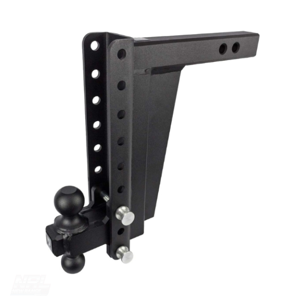 BulletProof Hitches 2.0" Adjustable Extreme Duty Trailer Hitch – 30,000 lb Rating, 12" Drop/Rise, Dual Ball Mount