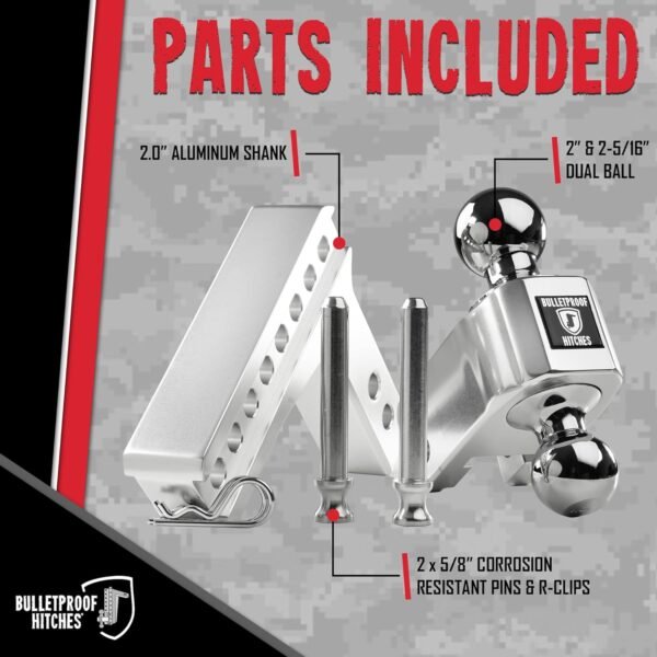 BulletProof Hitches 2.0" Adjustable Aluminum Trailer Hitch
