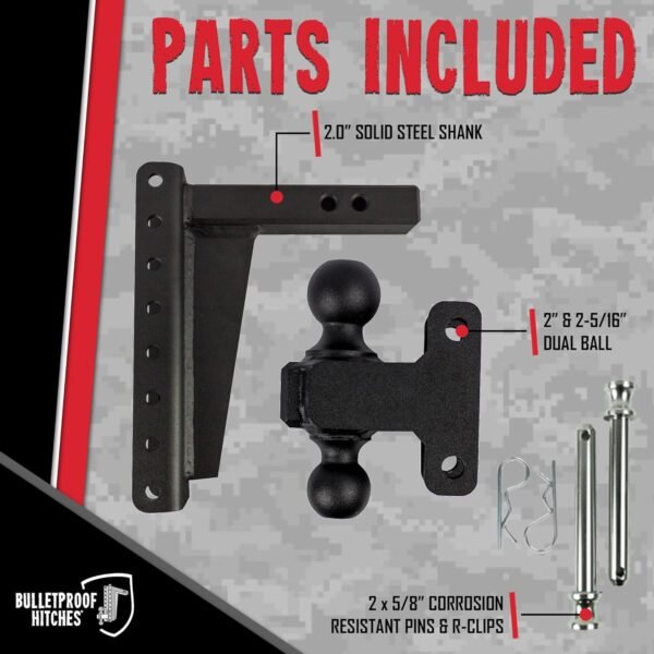 BulletProof Hitches 2.0" Adjustable Heavy Duty Trailer Hitch