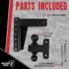BulletProof Hitches 3.0" Adjustable Heavy Duty Trailer Hitch – 22,000 lb Rating – 8" Drop/Rise – Dual Ball Mount