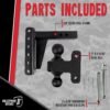 BulletProof Hitches 2.0" Adjustable Extreme Duty Trailer Hitch – 30,000 lb Rating – 6" Drop/Rise – Dual Ball Mount