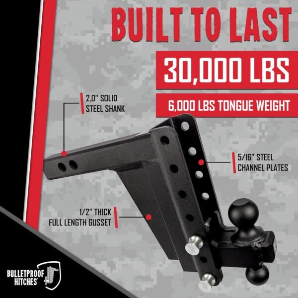 BulletProof Hitches 2.0" Adjustable Extreme Duty Trailer Hitch