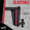 BulletProof Hitches 2.5" Adjustable Extreme Duty Trailer Hitch – 36,000 lb Rating – 12" Drop/Rise – Dual Ball Mount