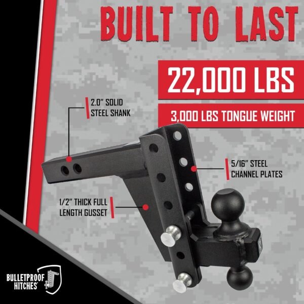 BulletProof Hitches 2.0" Adjustable Heavy Duty Trailer Hitch