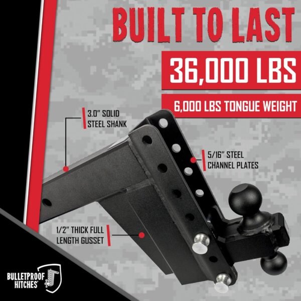 BulletProof Hitches 3.0" Adjustable Extreme Duty Trailer Hitch