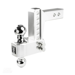 BulletProof Hitches 2.0″ Adjustable Aluminum Trailer Hitch – 14,000 lb Rating – 4″ Drop/Rise – Dual Ball Mount
