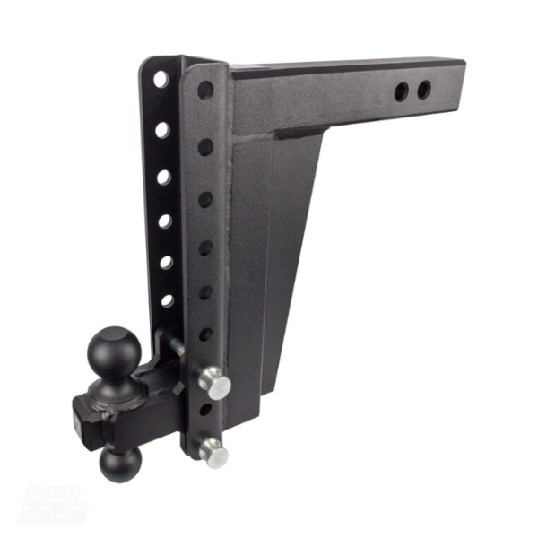 BulletProof Hitches 2.5" Adjustable Extreme Duty Trailer Hitch – 36,000 lb Rating – 12" Drop/Rise – Dual Ball Mount