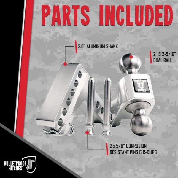 BulletProof Hitches 2.0" Adjustable Aluminum Trailer Hitch