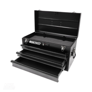 Boxo USA 3-Drawer Hand Carry Toolbox – Heavy Duty Portable Tool Box (Black)